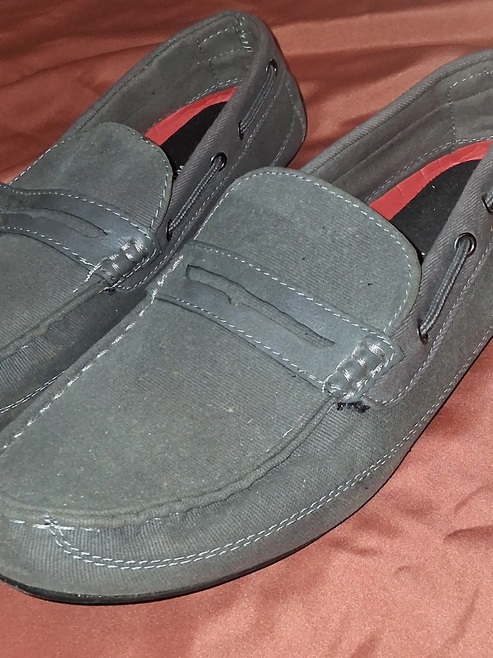 Levi's Gray Canvas Slip-On Loafers